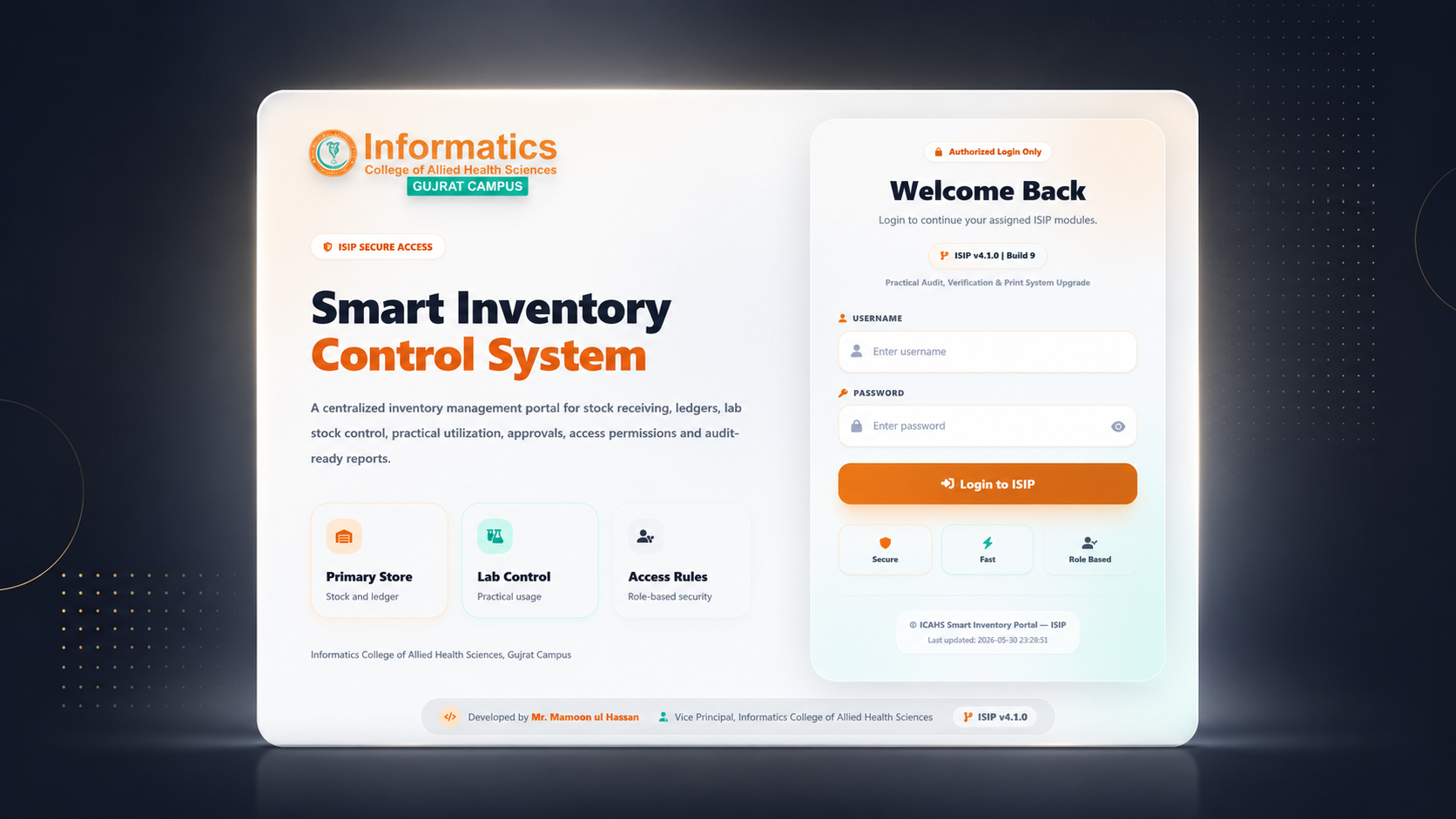 Smart Inventory Control System screenshot